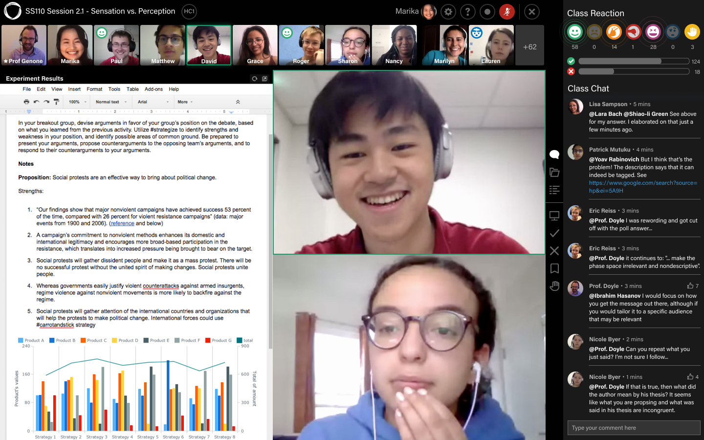 Students in a live Minerva seminar
